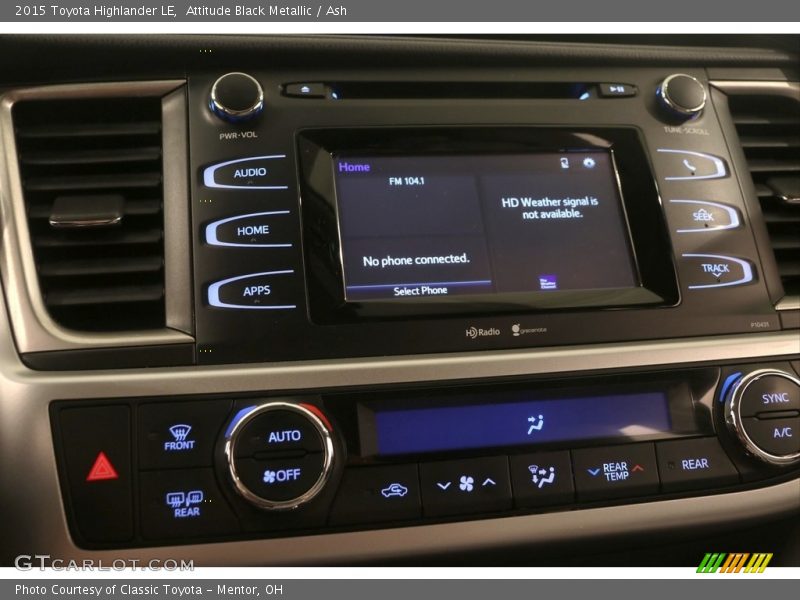 Attitude Black Metallic / Ash 2015 Toyota Highlander LE