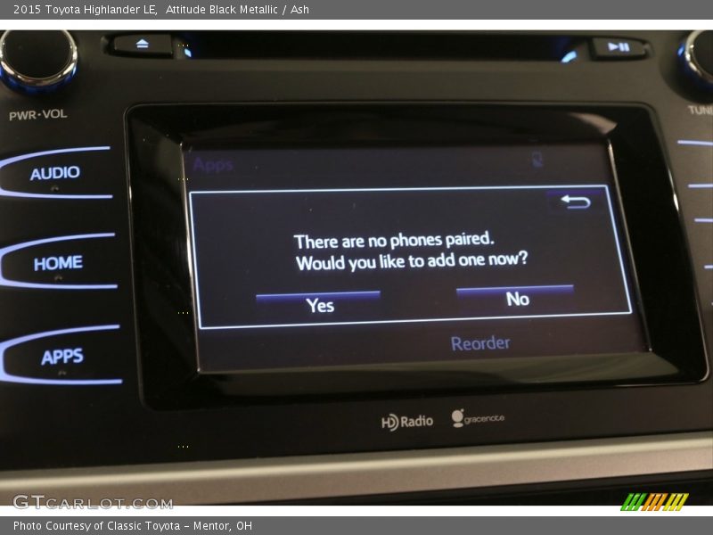 Attitude Black Metallic / Ash 2015 Toyota Highlander LE