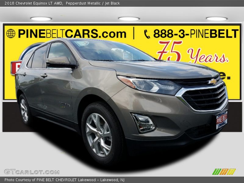 Pepperdust Metallic / Jet Black 2018 Chevrolet Equinox LT AWD