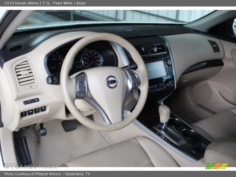 Pearl White / Beige 2014 Nissan Altima 2.5 SL