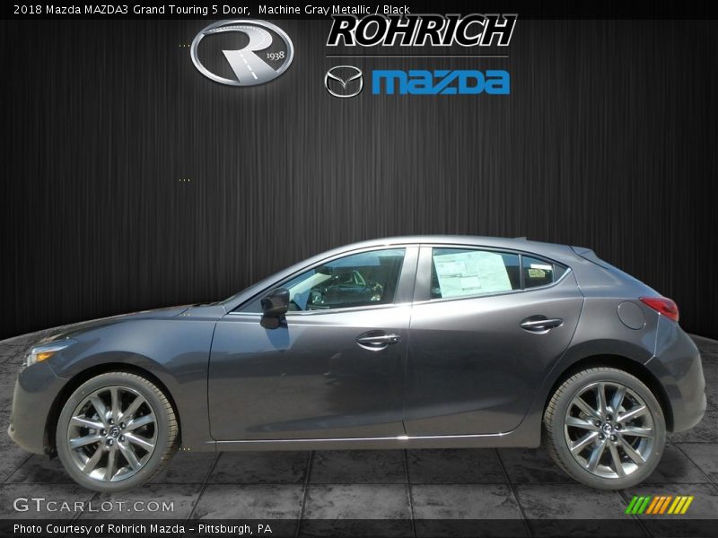 Machine Gray Metallic / Black 2018 Mazda MAZDA3 Grand Touring 5 Door