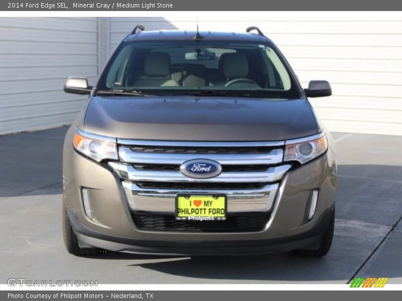 Mineral Gray / Medium Light Stone 2014 Ford Edge SEL