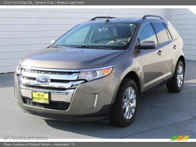 Mineral Gray / Medium Light Stone 2014 Ford Edge SEL