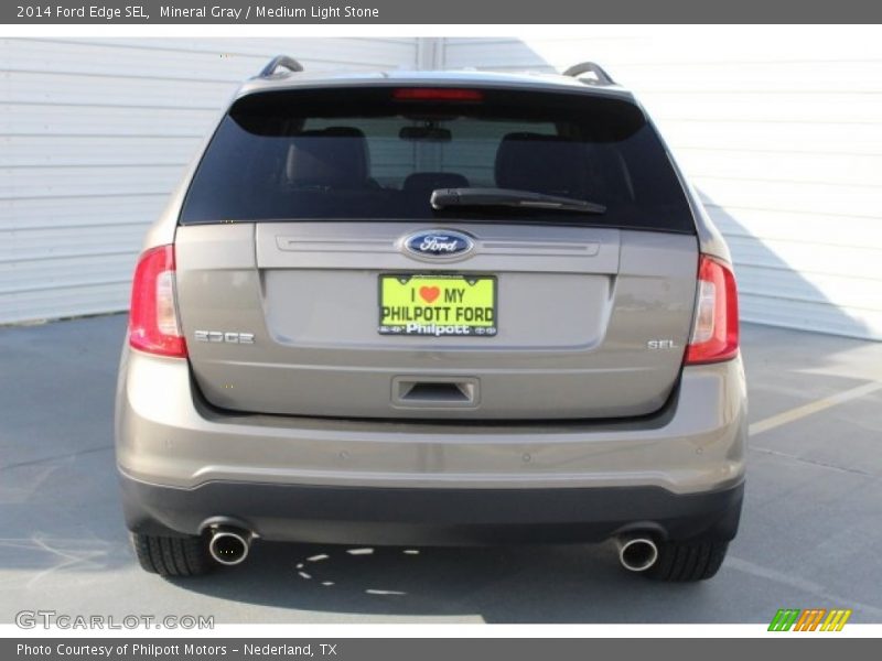 Mineral Gray / Medium Light Stone 2014 Ford Edge SEL
