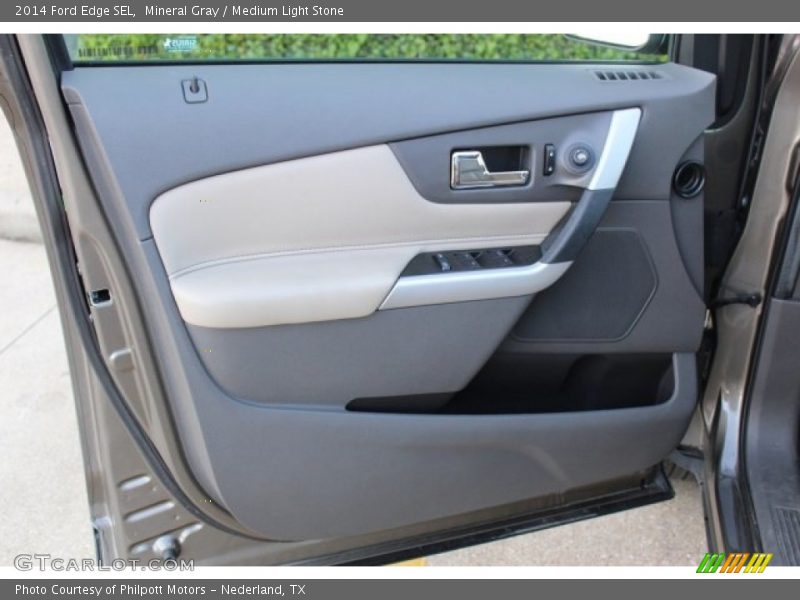 Mineral Gray / Medium Light Stone 2014 Ford Edge SEL