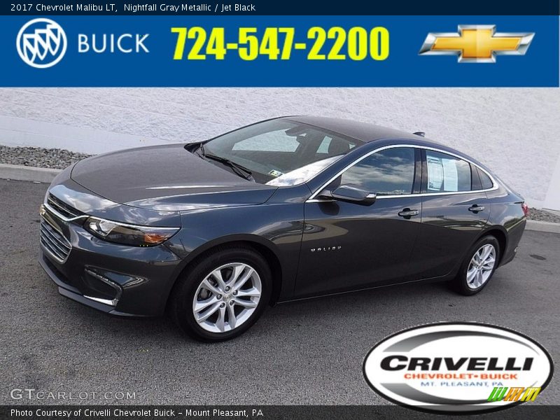 Nightfall Gray Metallic / Jet Black 2017 Chevrolet Malibu LT