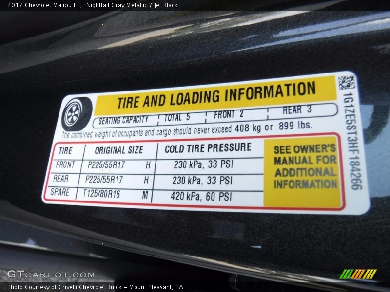 Nightfall Gray Metallic / Jet Black 2017 Chevrolet Malibu LT