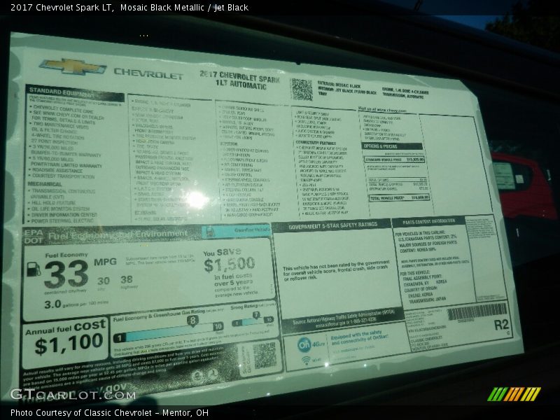 Mosaic Black Metallic / Jet Black 2017 Chevrolet Spark LT