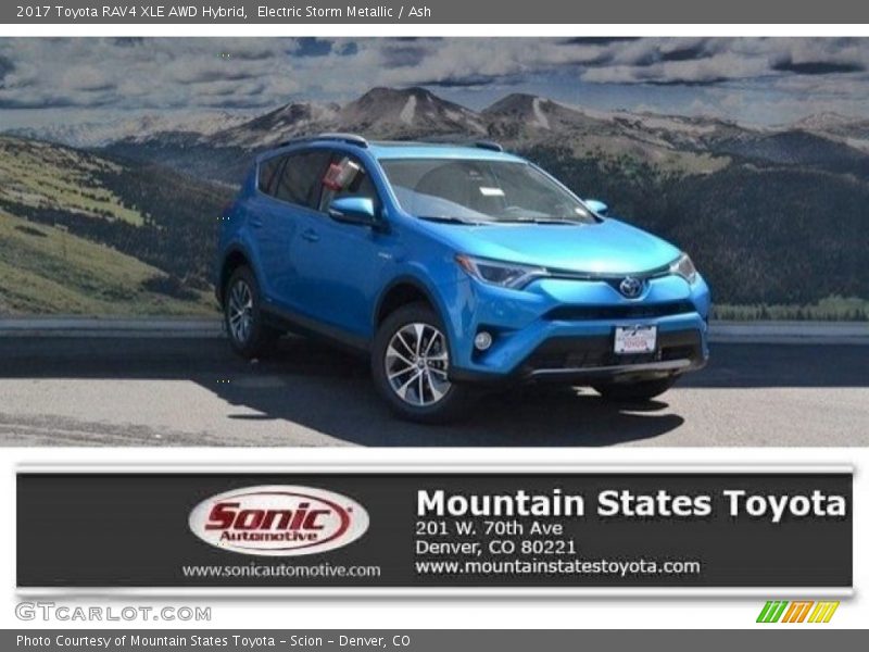 Electric Storm Metallic / Ash 2017 Toyota RAV4 XLE AWD Hybrid