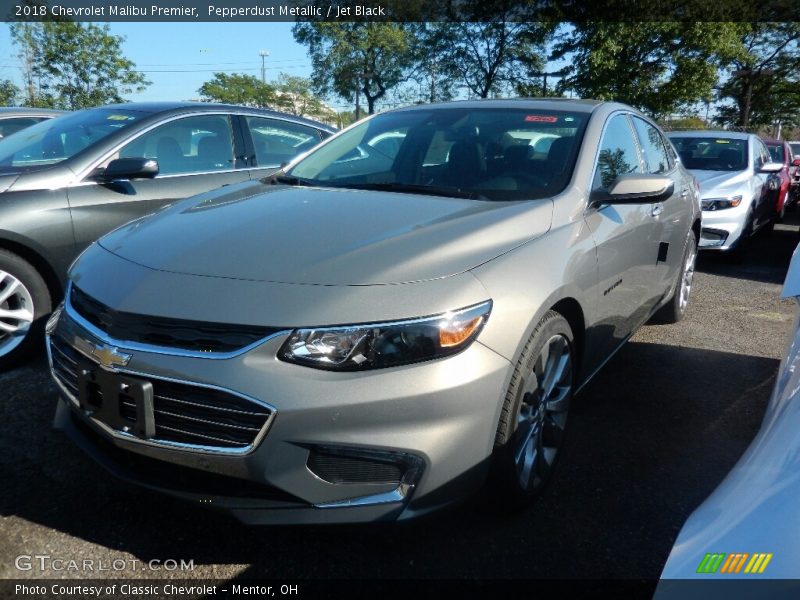 Pepperdust Metallic / Jet Black 2018 Chevrolet Malibu Premier