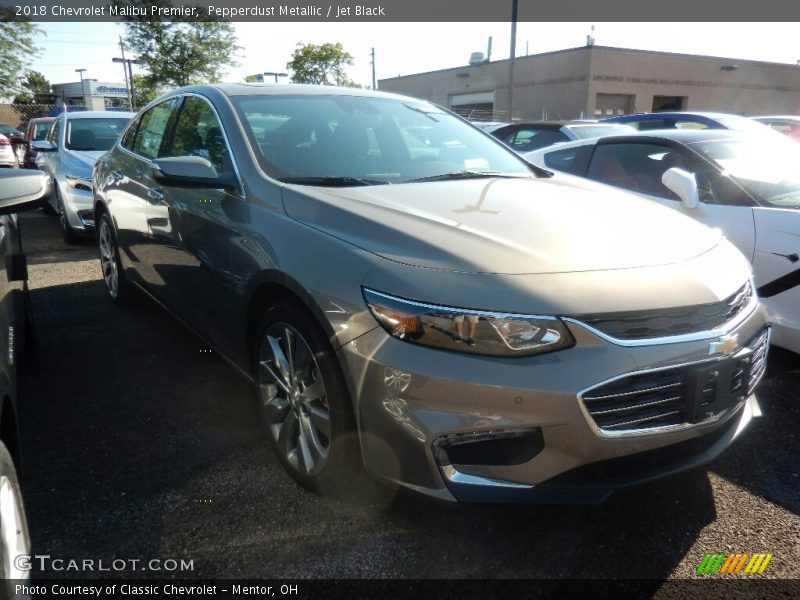 Pepperdust Metallic / Jet Black 2018 Chevrolet Malibu Premier