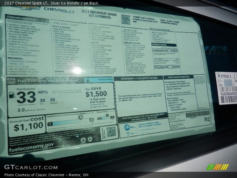 Silver Ice Metallic / Jet Black 2017 Chevrolet Spark LT