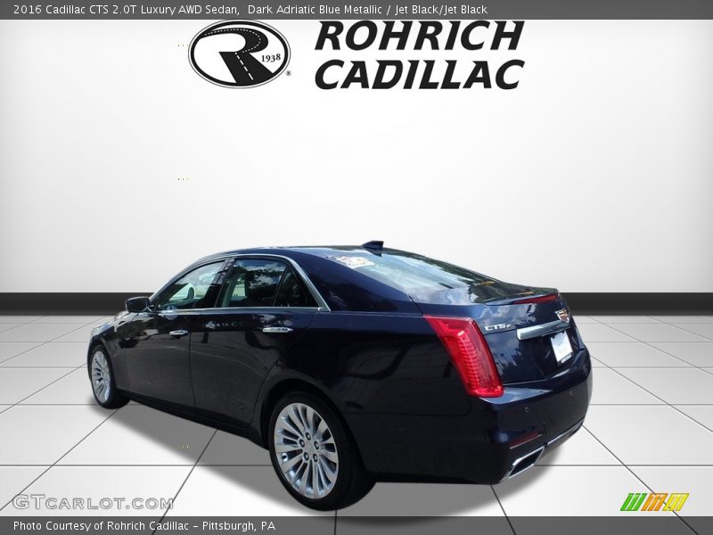 Dark Adriatic Blue Metallic / Jet Black/Jet Black 2016 Cadillac CTS 2.0T Luxury AWD Sedan