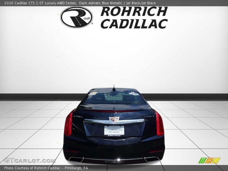 Dark Adriatic Blue Metallic / Jet Black/Jet Black 2016 Cadillac CTS 2.0T Luxury AWD Sedan