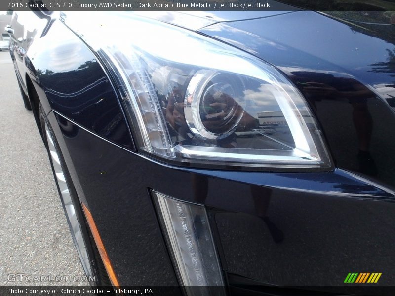 Dark Adriatic Blue Metallic / Jet Black/Jet Black 2016 Cadillac CTS 2.0T Luxury AWD Sedan