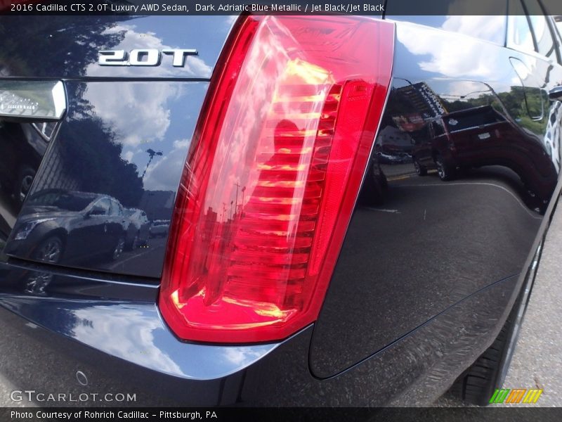 Dark Adriatic Blue Metallic / Jet Black/Jet Black 2016 Cadillac CTS 2.0T Luxury AWD Sedan