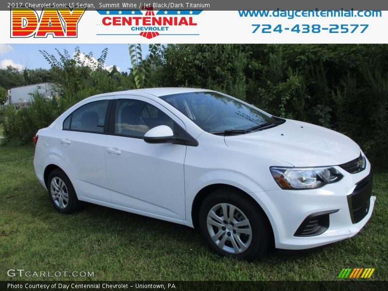 Summit White / Jet Black/Dark Titanium 2017 Chevrolet Sonic LS Sedan