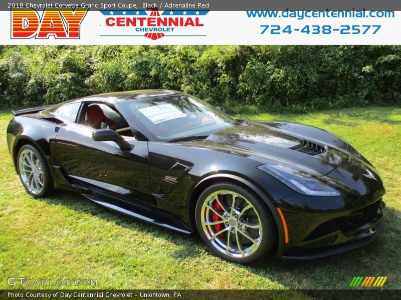 Black / Adrenaline Red 2018 Chevrolet Corvette Grand Sport Coupe
