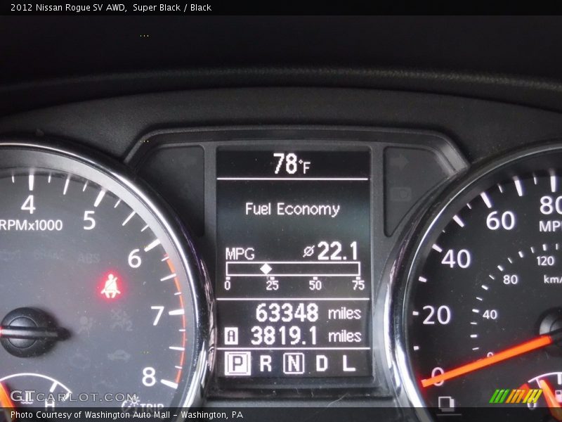 Super Black / Black 2012 Nissan Rogue SV AWD