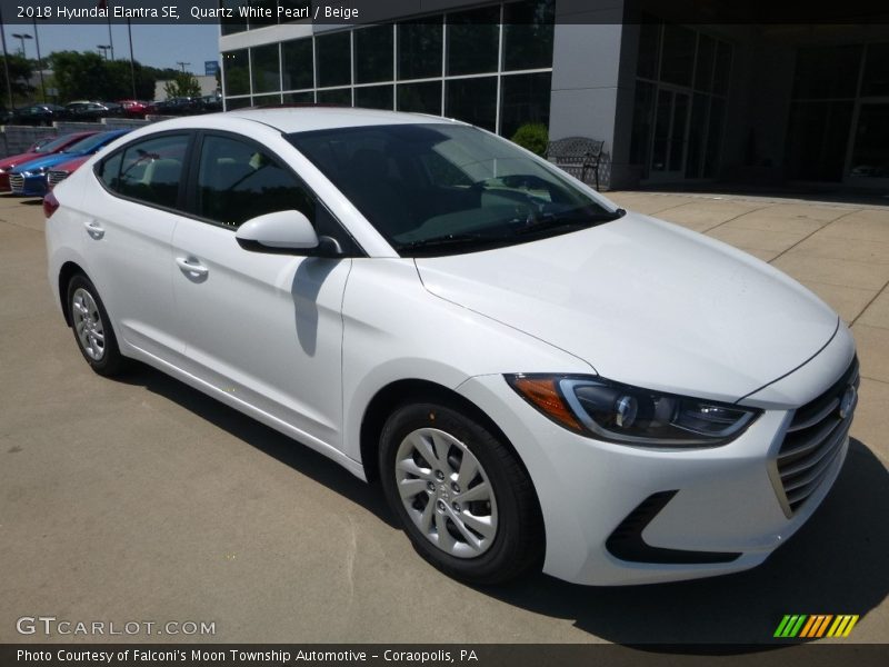 Quartz White Pearl / Beige 2018 Hyundai Elantra SE