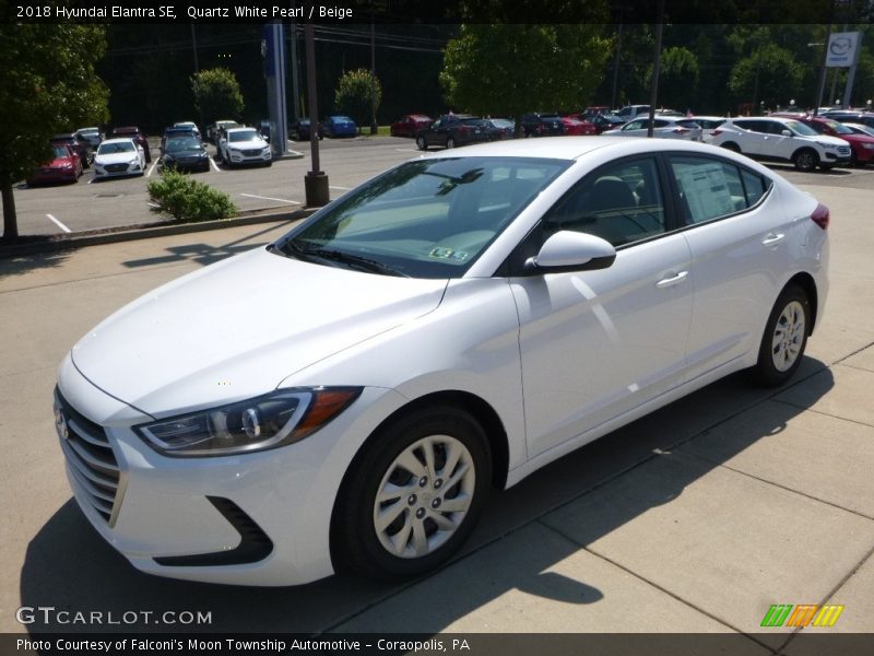 Quartz White Pearl / Beige 2018 Hyundai Elantra SE