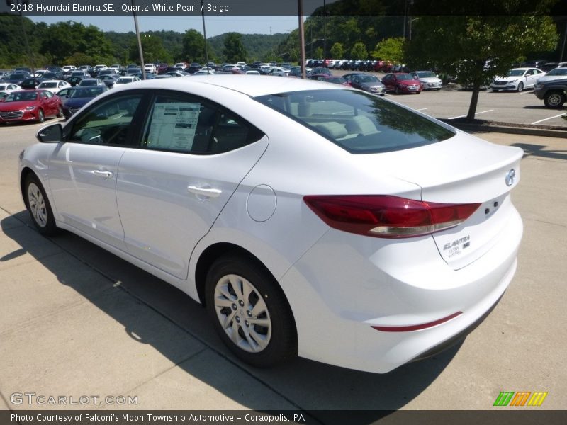 Quartz White Pearl / Beige 2018 Hyundai Elantra SE