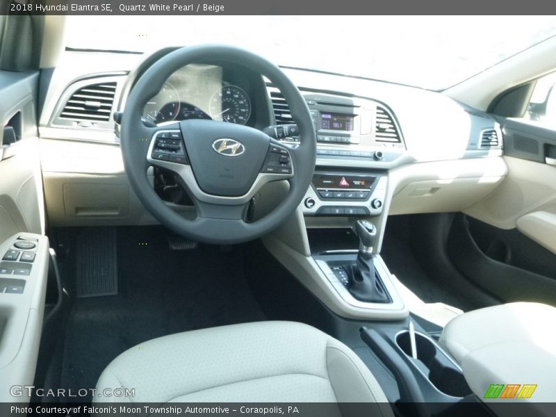 Quartz White Pearl / Beige 2018 Hyundai Elantra SE