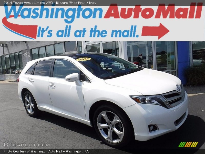 Blizzard White Pearl / Ivory 2014 Toyota Venza Limited AWD