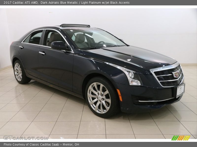 Dark Adriatic Blue Metallic / Light Platinum w/Jet Black Accents 2017 Cadillac ATS AWD