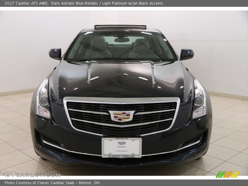 Dark Adriatic Blue Metallic / Light Platinum w/Jet Black Accents 2017 Cadillac ATS AWD