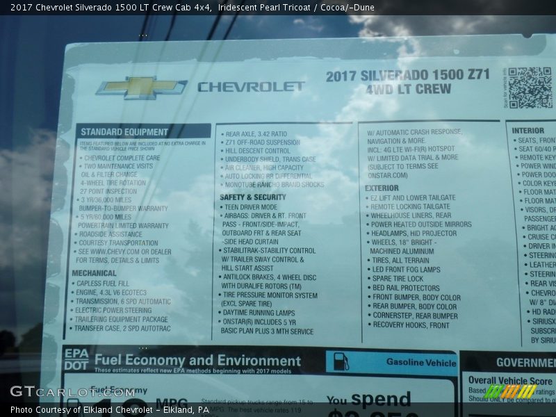 Iridescent Pearl Tricoat / Cocoa/­Dune 2017 Chevrolet Silverado 1500 LT Crew Cab 4x4