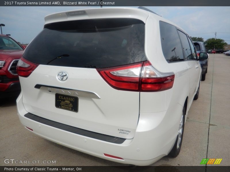 Blizzard White Pearl / Chestnut 2017 Toyota Sienna Limited AWD