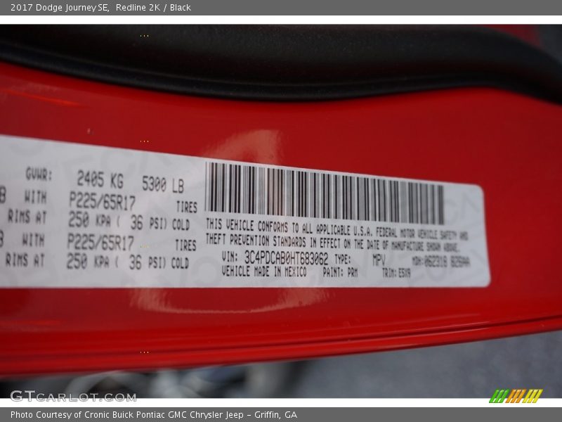 Redline 2K / Black 2017 Dodge Journey SE