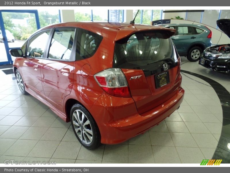 Orangeburst Metallic / Black 2012 Honda Fit Sport