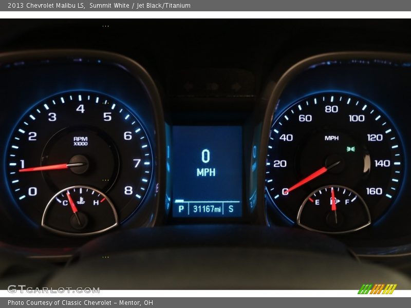 Summit White / Jet Black/Titanium 2013 Chevrolet Malibu LS