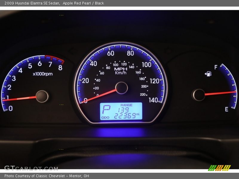 Apple Red Pearl / Black 2009 Hyundai Elantra SE Sedan