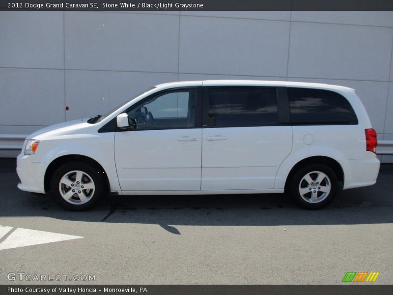 Stone White / Black/Light Graystone 2012 Dodge Grand Caravan SE