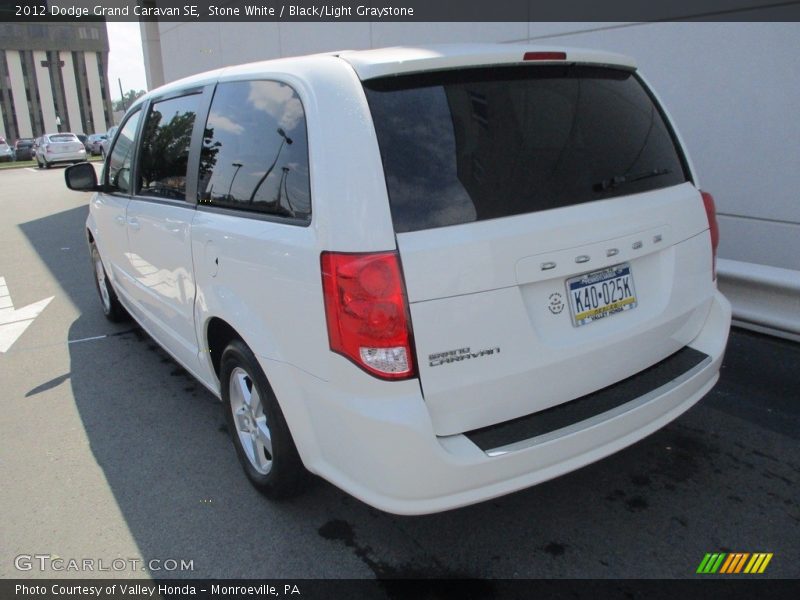 Stone White / Black/Light Graystone 2012 Dodge Grand Caravan SE
