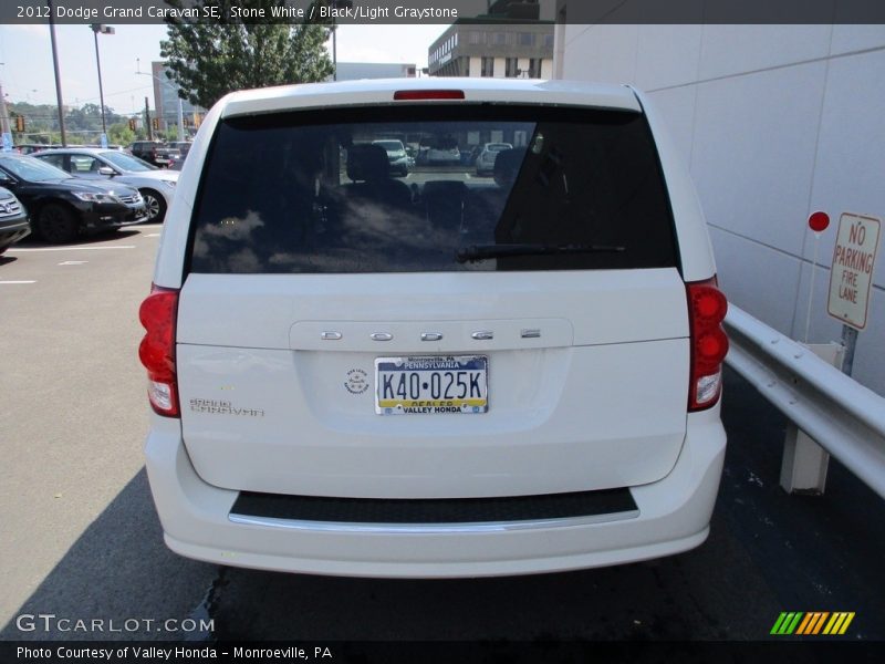 Stone White / Black/Light Graystone 2012 Dodge Grand Caravan SE