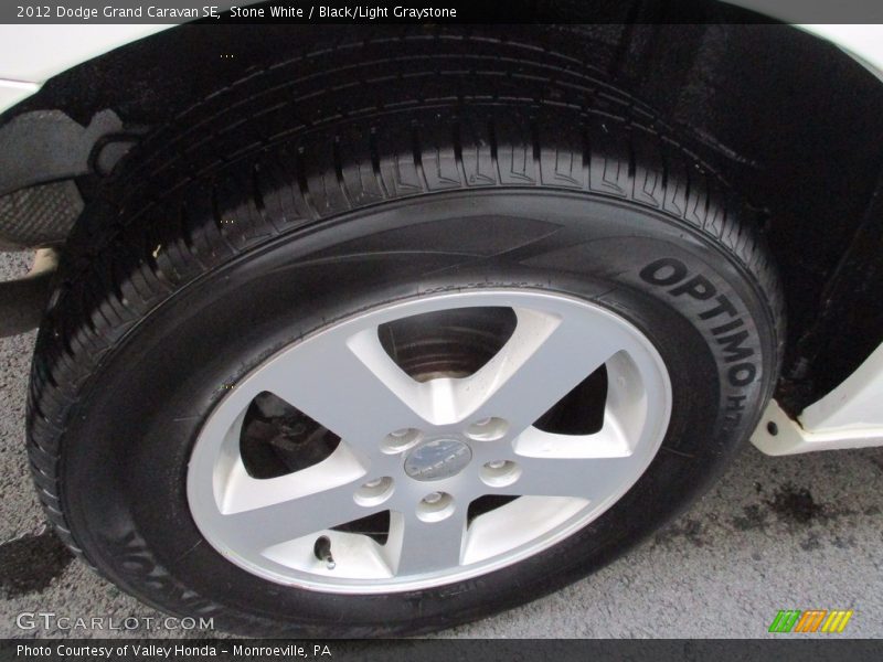 Stone White / Black/Light Graystone 2012 Dodge Grand Caravan SE