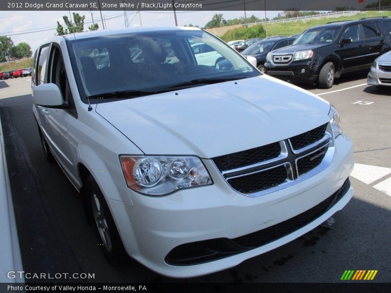 Stone White / Black/Light Graystone 2012 Dodge Grand Caravan SE