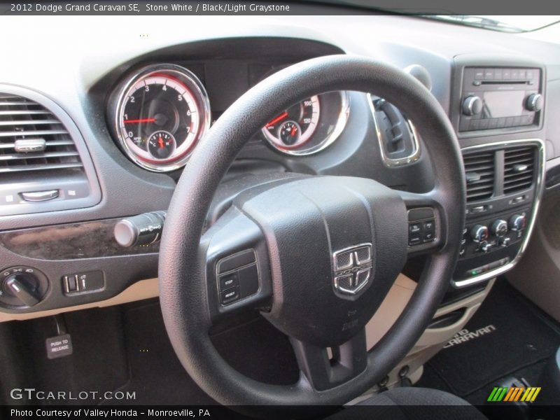 Stone White / Black/Light Graystone 2012 Dodge Grand Caravan SE