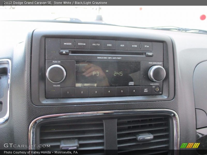 Stone White / Black/Light Graystone 2012 Dodge Grand Caravan SE