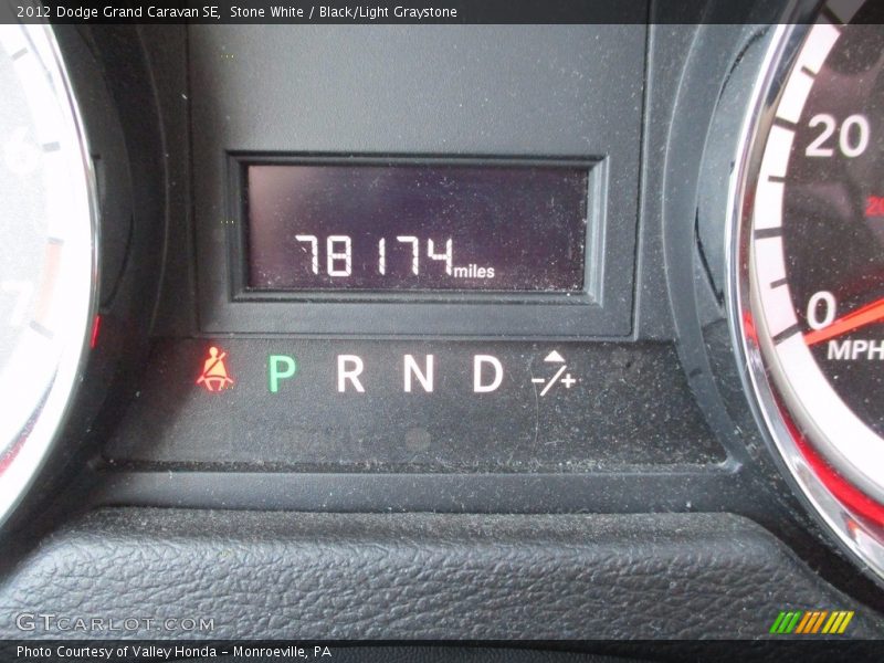 Stone White / Black/Light Graystone 2012 Dodge Grand Caravan SE