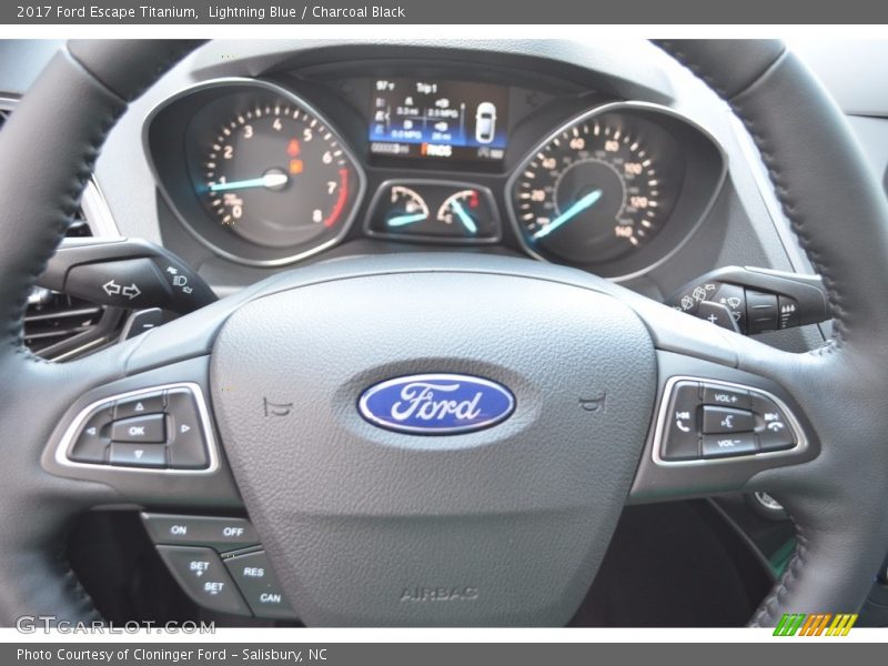 Lightning Blue / Charcoal Black 2017 Ford Escape Titanium