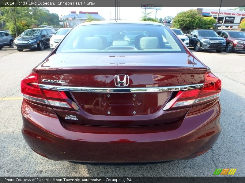 Crimson Pearl / Gray 2014 Honda Civic LX Sedan
