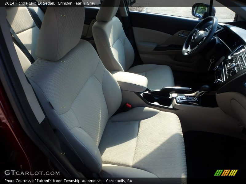 Crimson Pearl / Gray 2014 Honda Civic LX Sedan