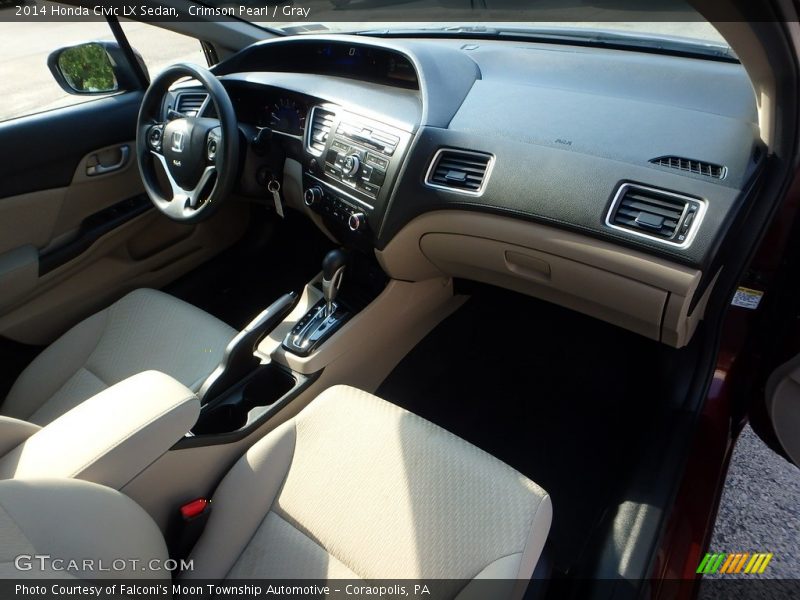 Crimson Pearl / Gray 2014 Honda Civic LX Sedan
