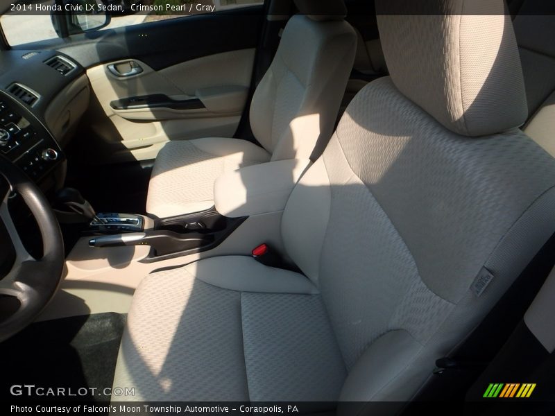 Crimson Pearl / Gray 2014 Honda Civic LX Sedan