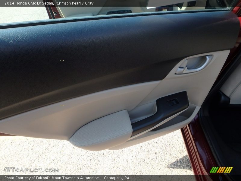 Crimson Pearl / Gray 2014 Honda Civic LX Sedan